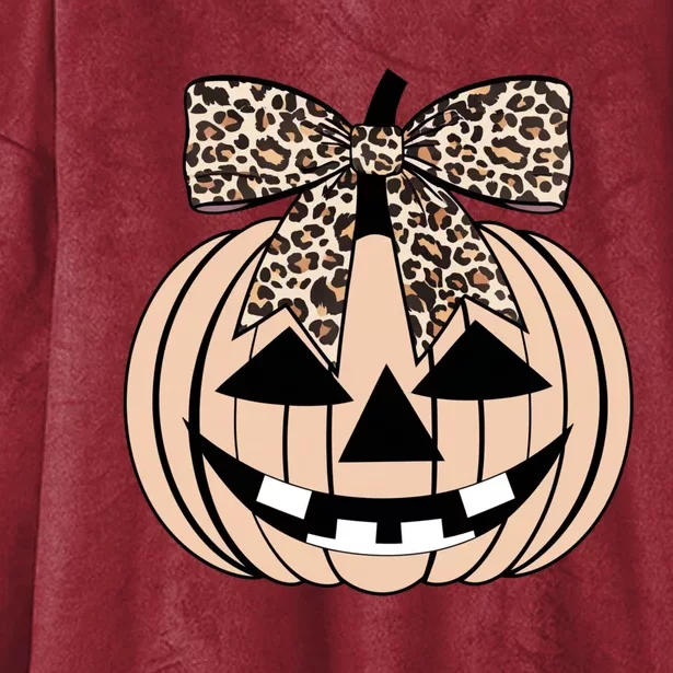 Cheetah Pumpkin Cute Halloween Hooded Wearable Blanket