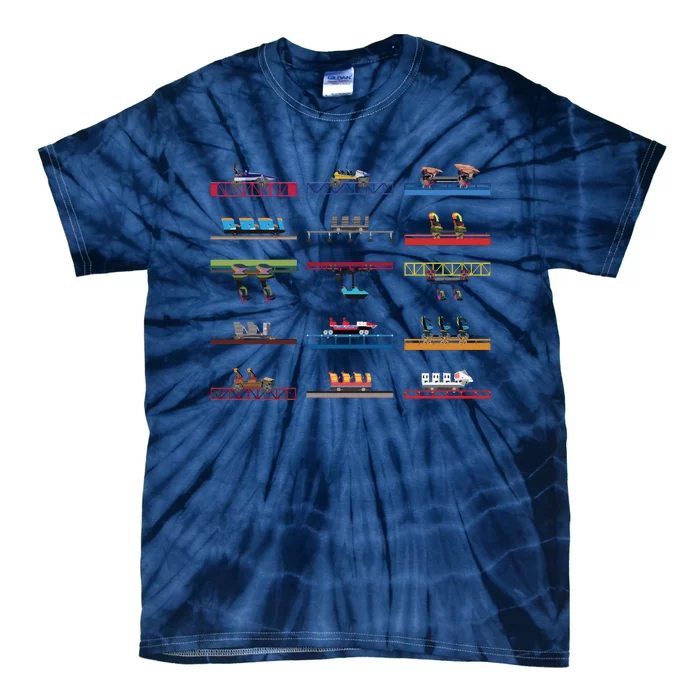 Cedar Poiint Coaster Cars Design Tie-Dye T-Shirt