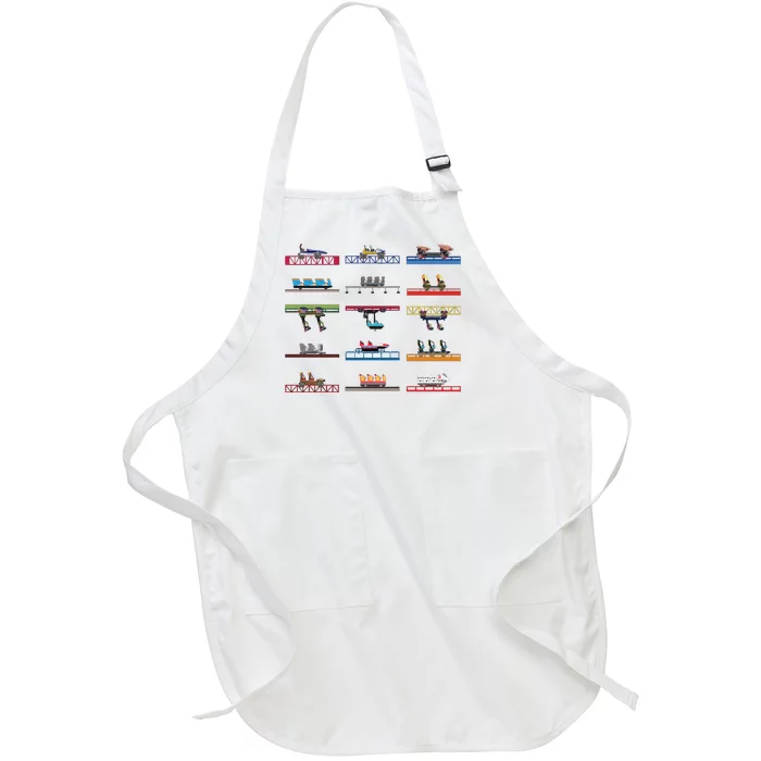 Cedar Poiint Coaster Cars Design Full-Length Apron With Pocket