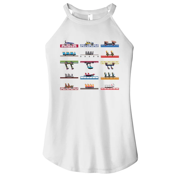 Cedar Poiint Coaster Cars Design Women’s Perfect Tri Rocker Tank