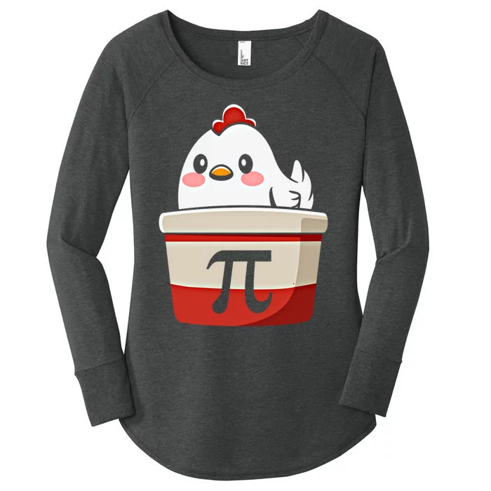 Chicken Pi Chicke Pie Funny Math Teacher Humor Top Gift Women's Perfect Tri Tunic Long Sleeve Shirt