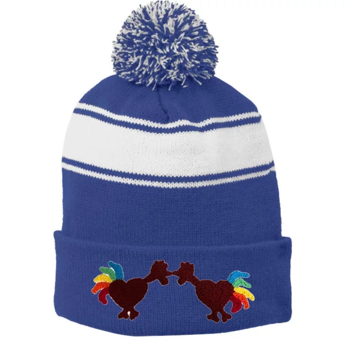 Clintonville Pride Cfa Ing Roosters Gift Stripe Pom Pom Beanie