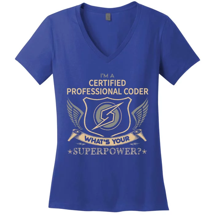 Certified Professional Coder Job Women's V-Neck T-Shirt