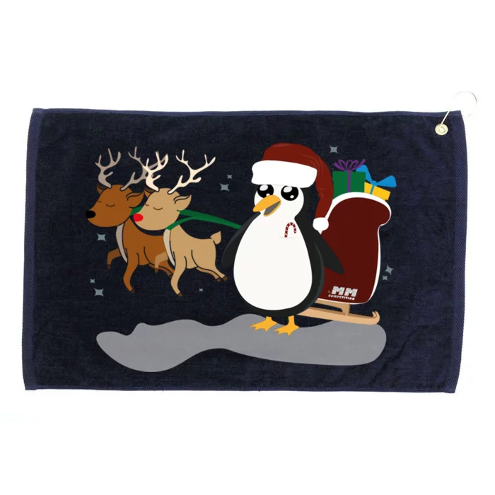 Christmas Penguin Christmas Gift Grommeted Golf Towel