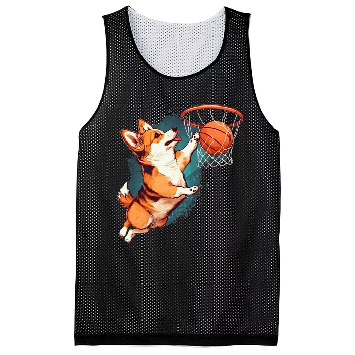 Corgi Puppy Corgi Basketball For Pet Lovers Women Men Kids Mesh Reversible Basketball Jersey Tank