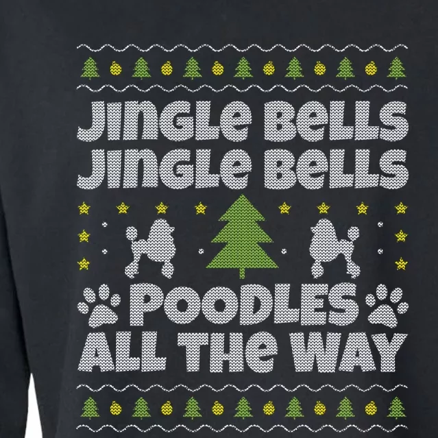 Christmas Poodle Cool Gift Cropped Pullover Crew