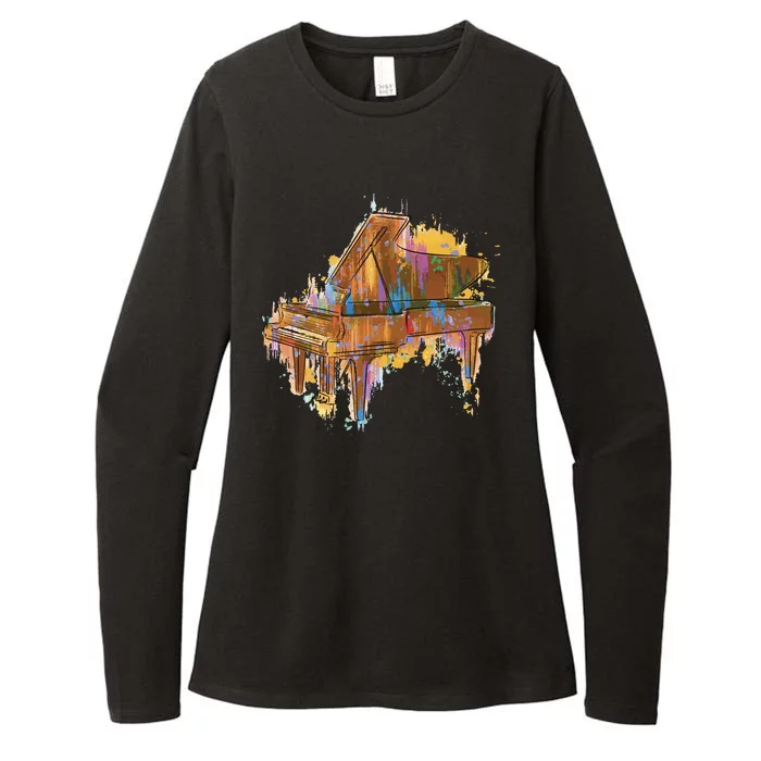 Colorful Piano Womens CVC Long Sleeve Shirt