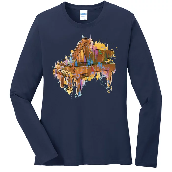 Colorful Piano Ladies Long Sleeve Shirt