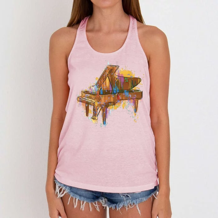 Colorful Piano Women's Knotted Racerback Tank