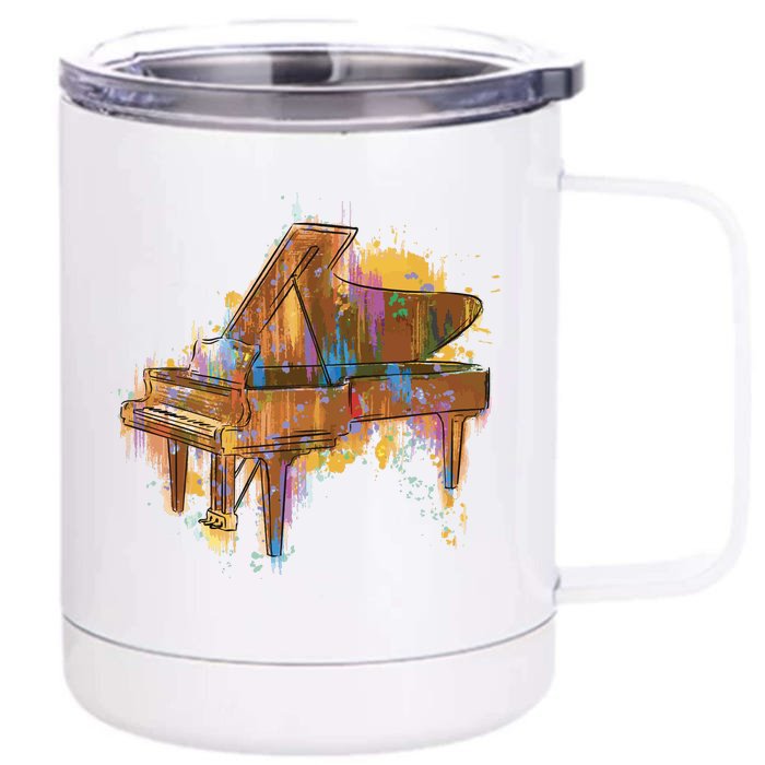 Colorful Piano Front & Back 12oz Stainless Steel Tumbler Cup