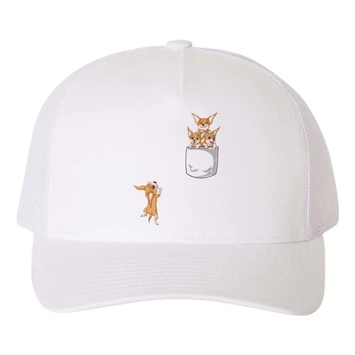 Chihuahua Pocket Yupoong Adult 5-Panel Trucker Hat