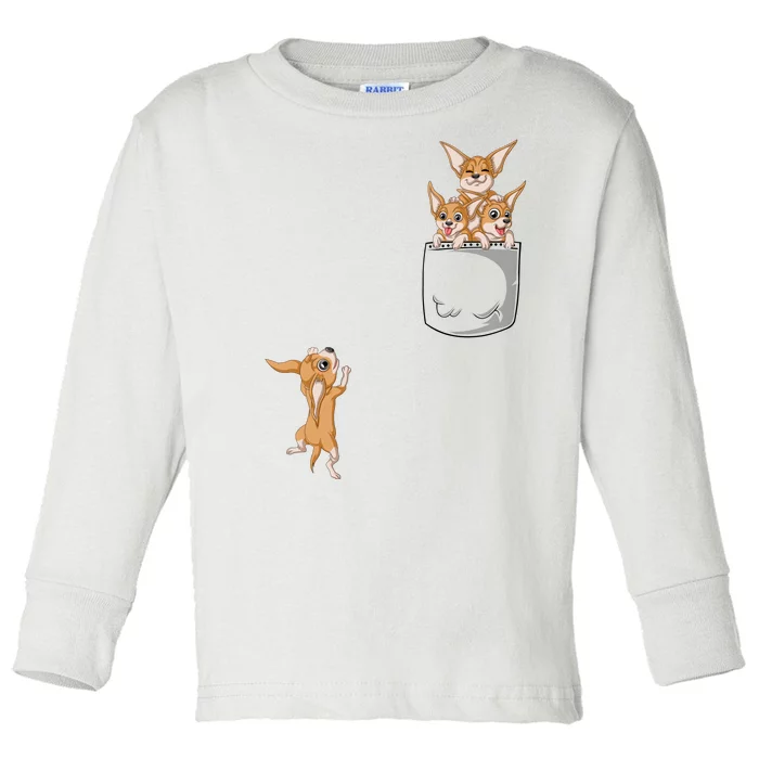 Chihuahua Pocket Toddler Long Sleeve Shirt