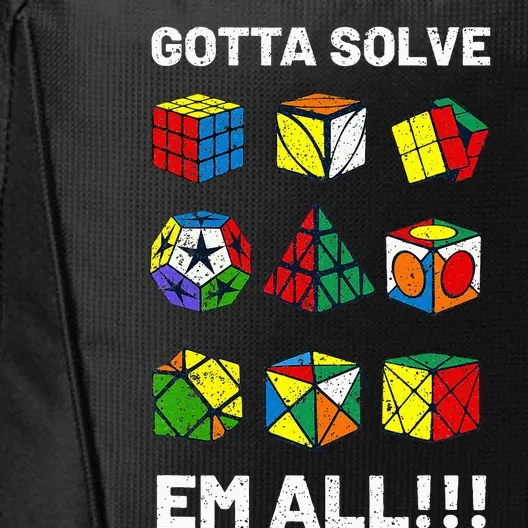 Competitive Puzzle Cube Gotta Solve Em All Speed Cubing City Backpack