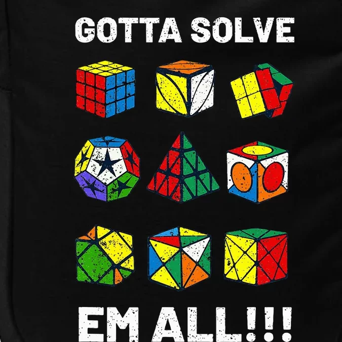 Competitive Puzzle Cube Gotta Solve Em All Speed Cubing Impact Tech Backpack