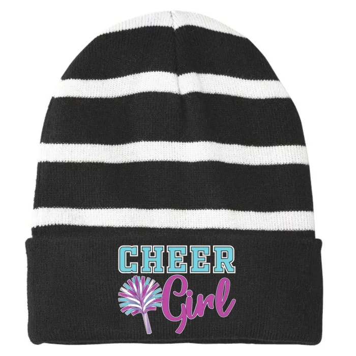 Cheerleader Practice Cheer Girl Wo Cheering Cheerleading Striped Beanie with Solid Band