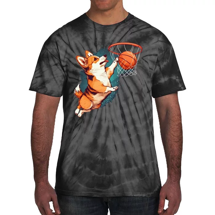 Corgi puppy Corgi Basketball for Pet Lovers Tie-Dye T-Shirt