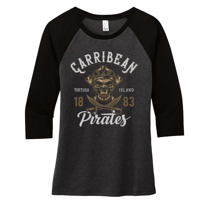 Carribean Pirates Women's Tri-Blend 3/4-Sleeve Raglan Shirt