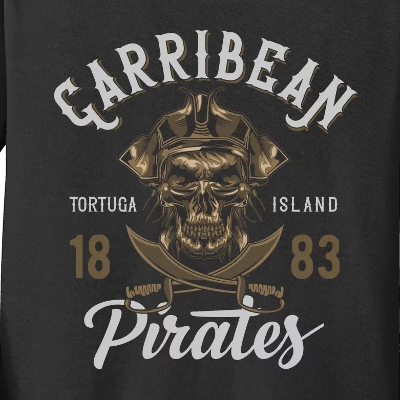 Carribean Pirates Kids Long Sleeve Shirt