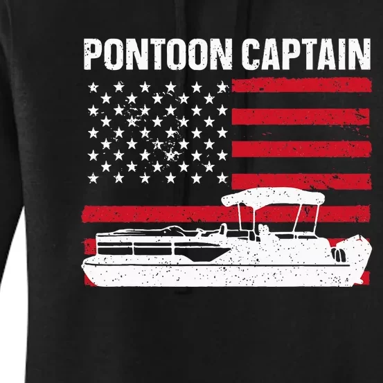 Cool Pontoon Captain Art Pontoon Boat Captain Women's Pullover Hoodie