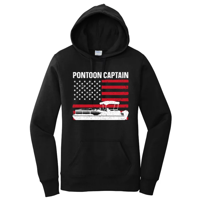 Cool Pontoon Captain Art Pontoon Boat Captain Women's Pullover Hoodie