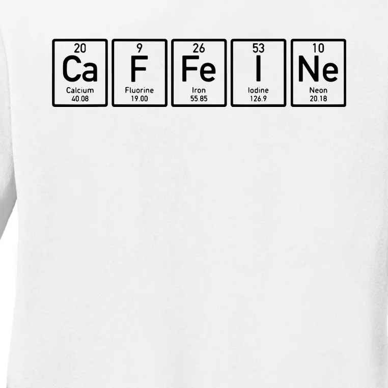 Caffeine Periodictable Coffee Ladies Long Sleeve Shirt