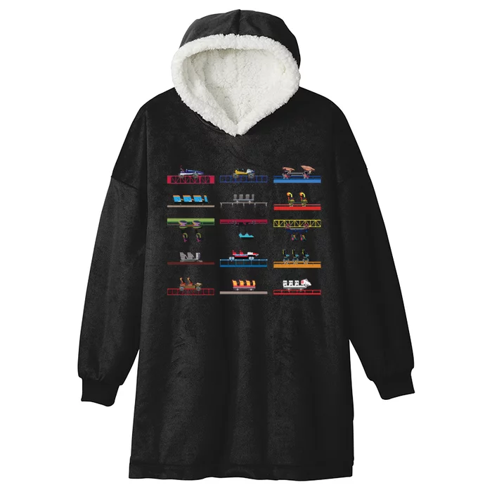 Cedar Poiint Coaster Cars Design Hooded Wearable Blanket