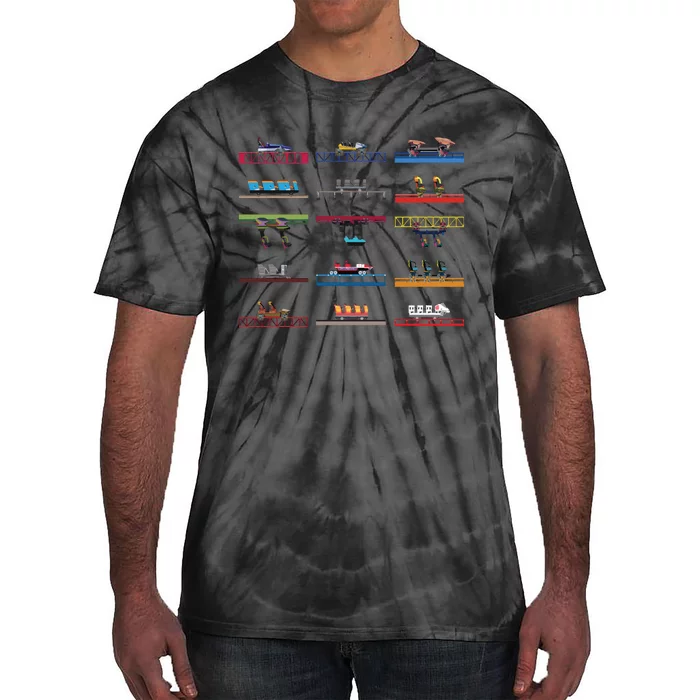 Cedar Poiint Coaster Cars Design Tie-Dye T-Shirt