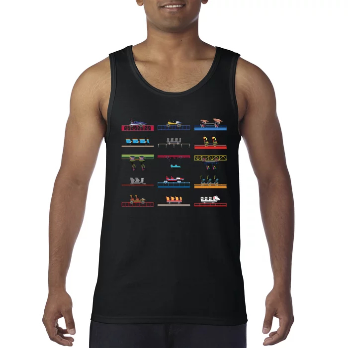 Cedar Poiint Coaster Cars Design Tank Top