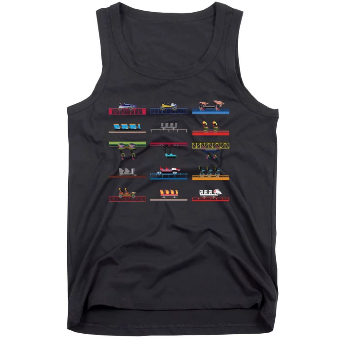 Cedar Poiint Coaster Cars Design Tank Top