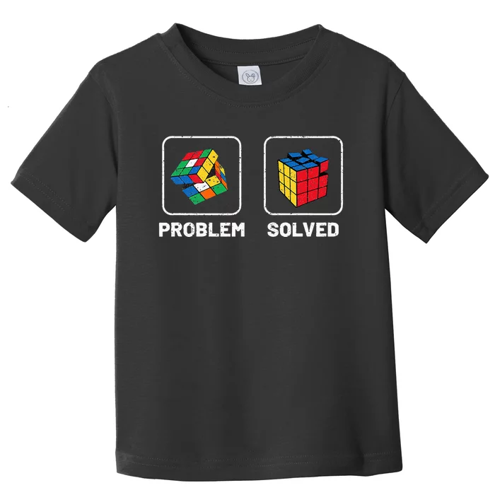 Competitive Puzzle Cube Problem Solved Speed Cubing Toddler T-Shirt