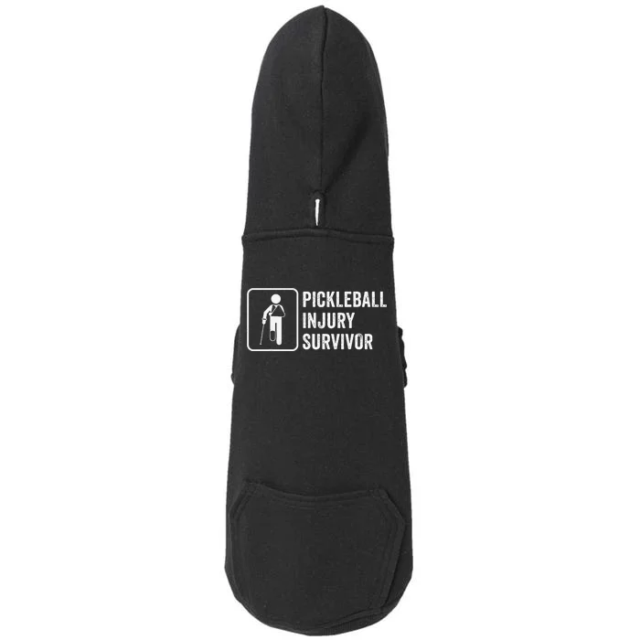 Cool Pickleball Coach With Saying Pickleball Injury Survivor Doggie 3-End Fleece Hoodie