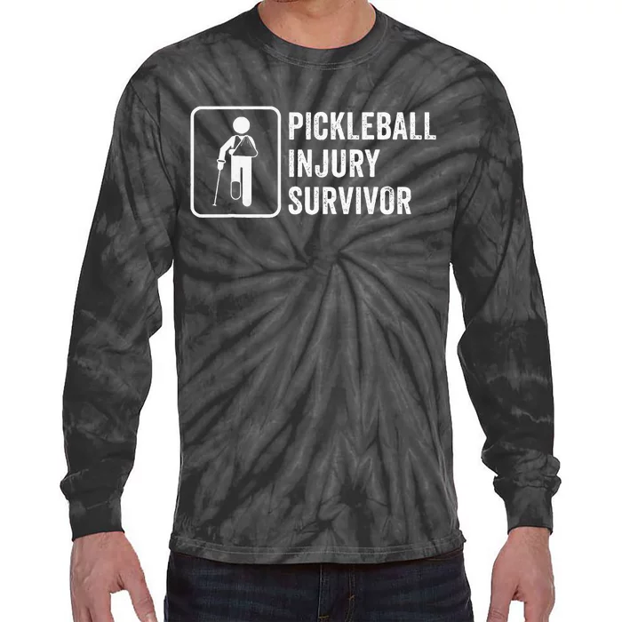 Cool Pickleball Coach With Saying Pickleball Injury Survivor Tie-Dye Long Sleeve Shirt