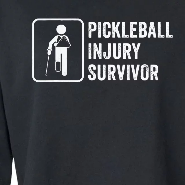 Cool Pickleball Coach With Saying Pickleball Injury Survivor Cropped Pullover Crew