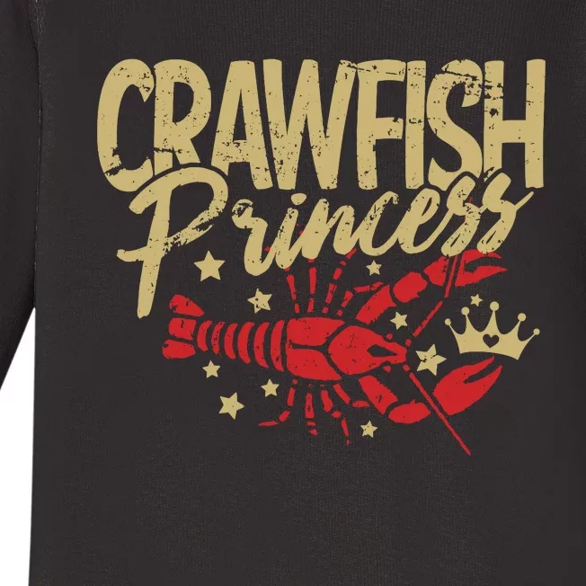 Crawfish Princess Cajun Boil Crayfish Party Wo Girl Baby Long Sleeve Bodysuit