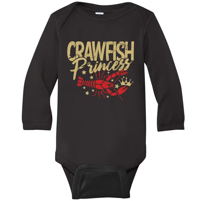 Crawfish Princess Cajun Boil Crayfish Party Wo Girl Baby Long Sleeve Bodysuit