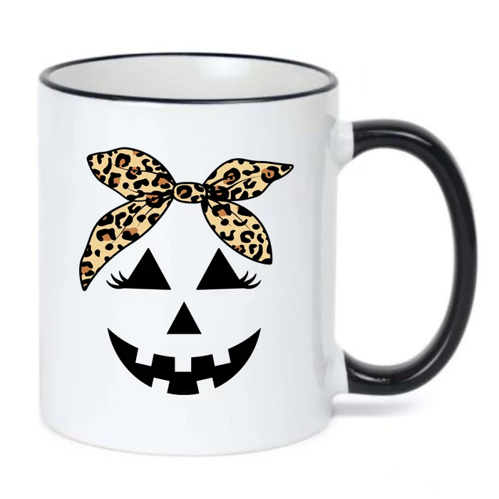 Cheetah Pumpkin Cute Halloween Black Color Changing Mug