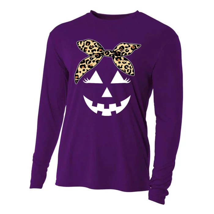 Cheetah Pumpkin Cute Halloween Cooling Performance Long Sleeve Crew