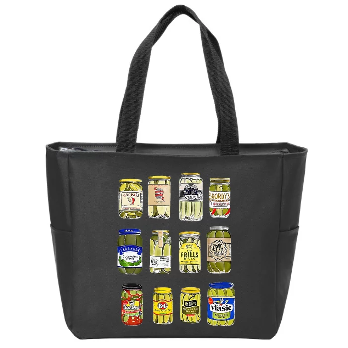 Canned Pickles Canning Season Pickle Jar Lovers Zip Tote Bag