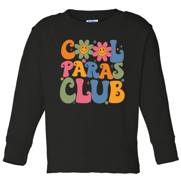 Cool Paras Club Paraprofessional Paraeducator Back To School Toddler Long Sleeve Shirt