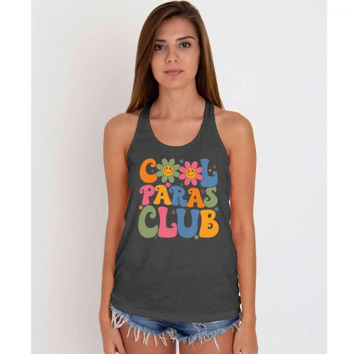 Cool Paras Club Paraprofessional Paraeducator Back To School Women's Knotted Racerback Tank