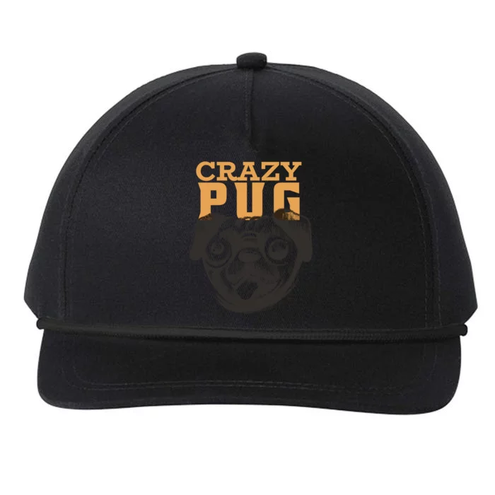 Crazy Pug Snapback Five-Panel Rope Hat