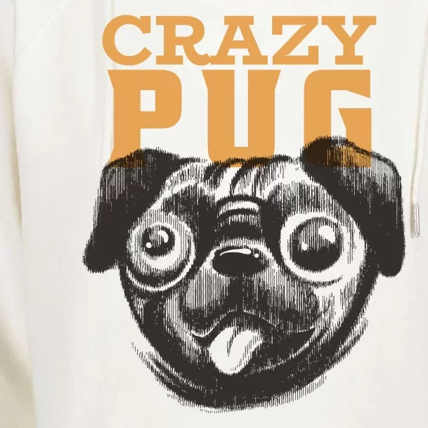 Crazy Pug Womens Funnel Neck Pullover Hood