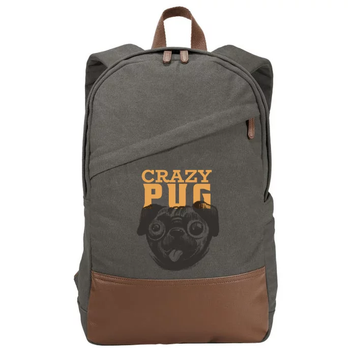 Crazy Pug Cotton Canvas Backpack