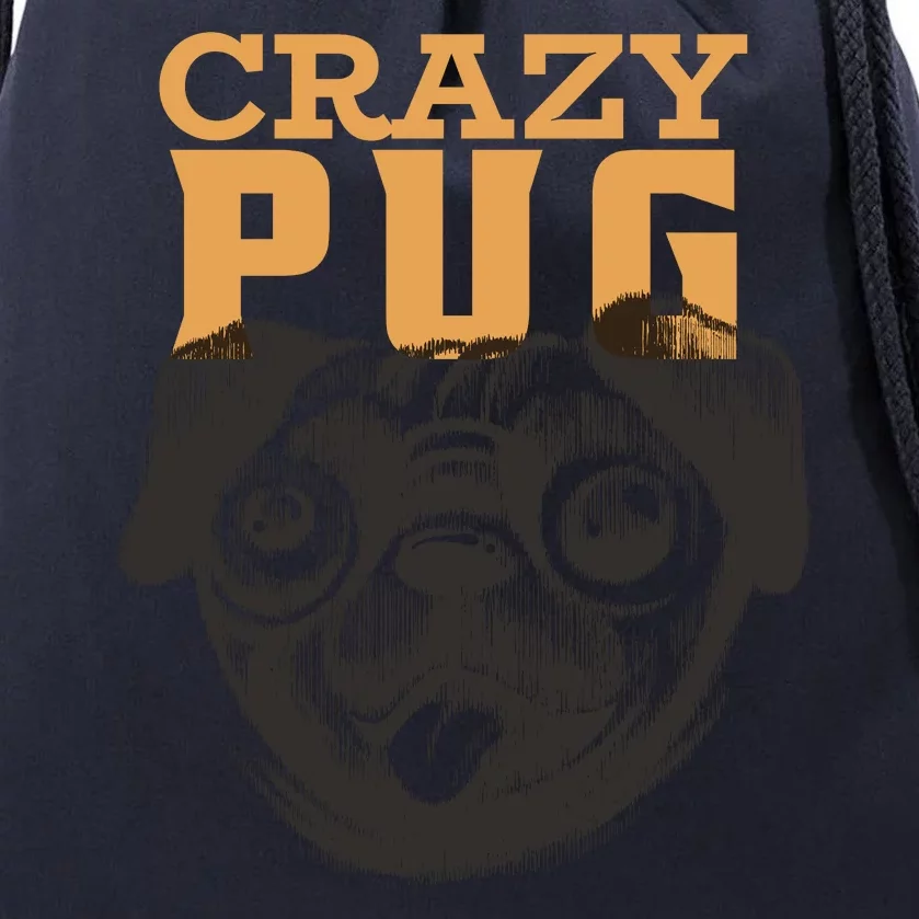 Crazy Pug Drawstring Bag