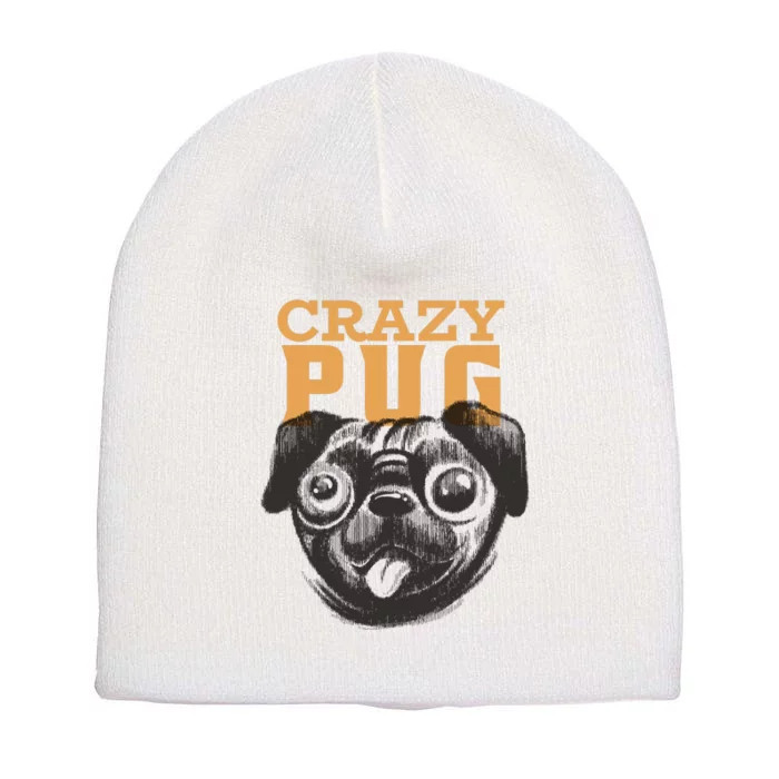 Crazy Pug Short Acrylic Beanie