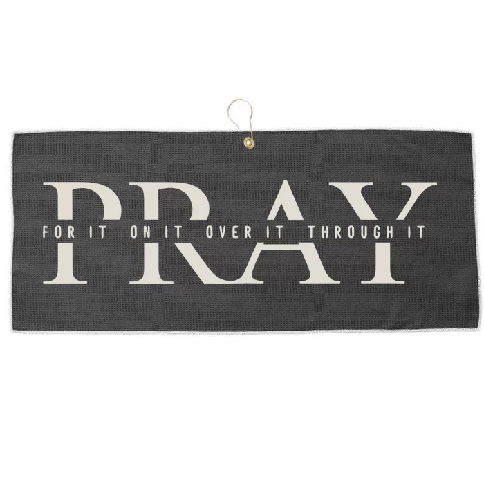 Christian Pray Large Microfiber Waffle Golf Towel