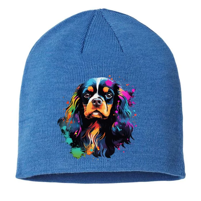 Cute Painted Cavalier King Charles Spaniel 8 1/2in Sustainable Knit Beanie