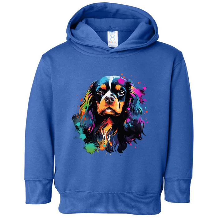 Cute Painted Cavalier King Charles Spaniel Toddler Hoodie