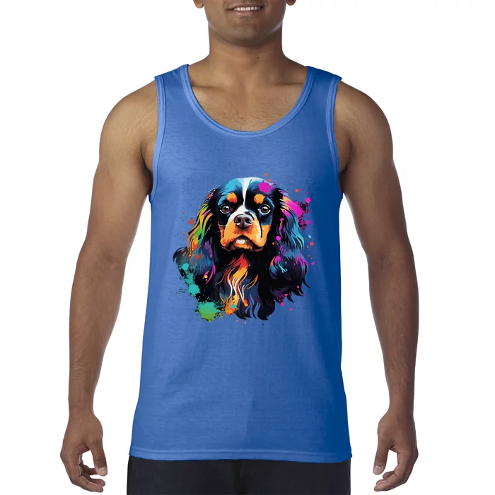 Cute Painted Cavalier King Charles Spaniel Tank Top