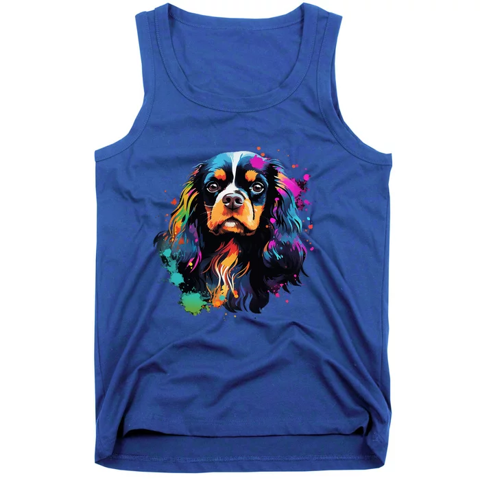 Cute Painted Cavalier King Charles Spaniel Tank Top